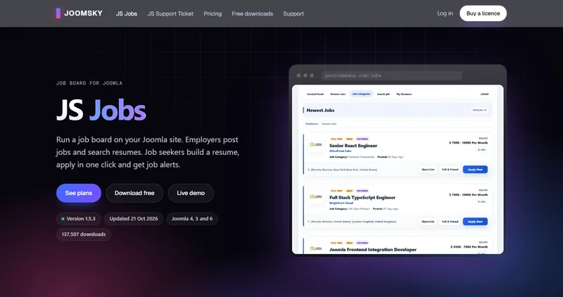 JS Jobs job board for Joomla